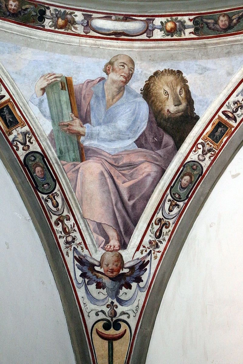 Santa Maria Nuova (Florence) - Cappella della Corsia maschile, Allori e aiuti, evangelisti, Marco